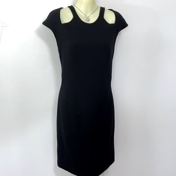 Helmut Lang Dress Black Cold Shoulder Body Con NWOT Sz Medium - Picture 1 of 9
